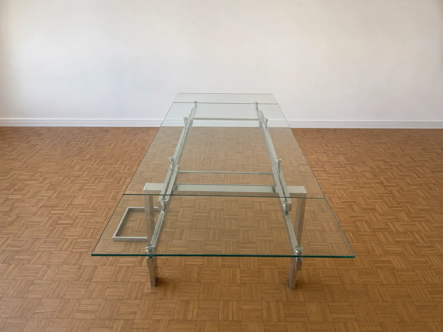 Long glass table 240 cm x 90 cm, extensible easily