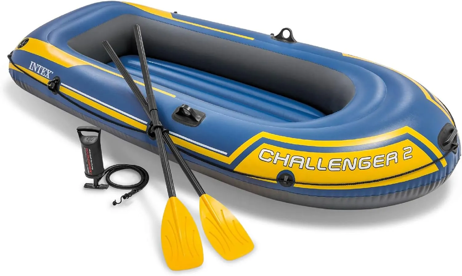Intex Challenger 2 inflatable boat for 2 people, BRAND NEW never opened in its sealed box, 236 x 114 x 41 cm, with 2 oars, pump and repair kit (68367), for calm water only