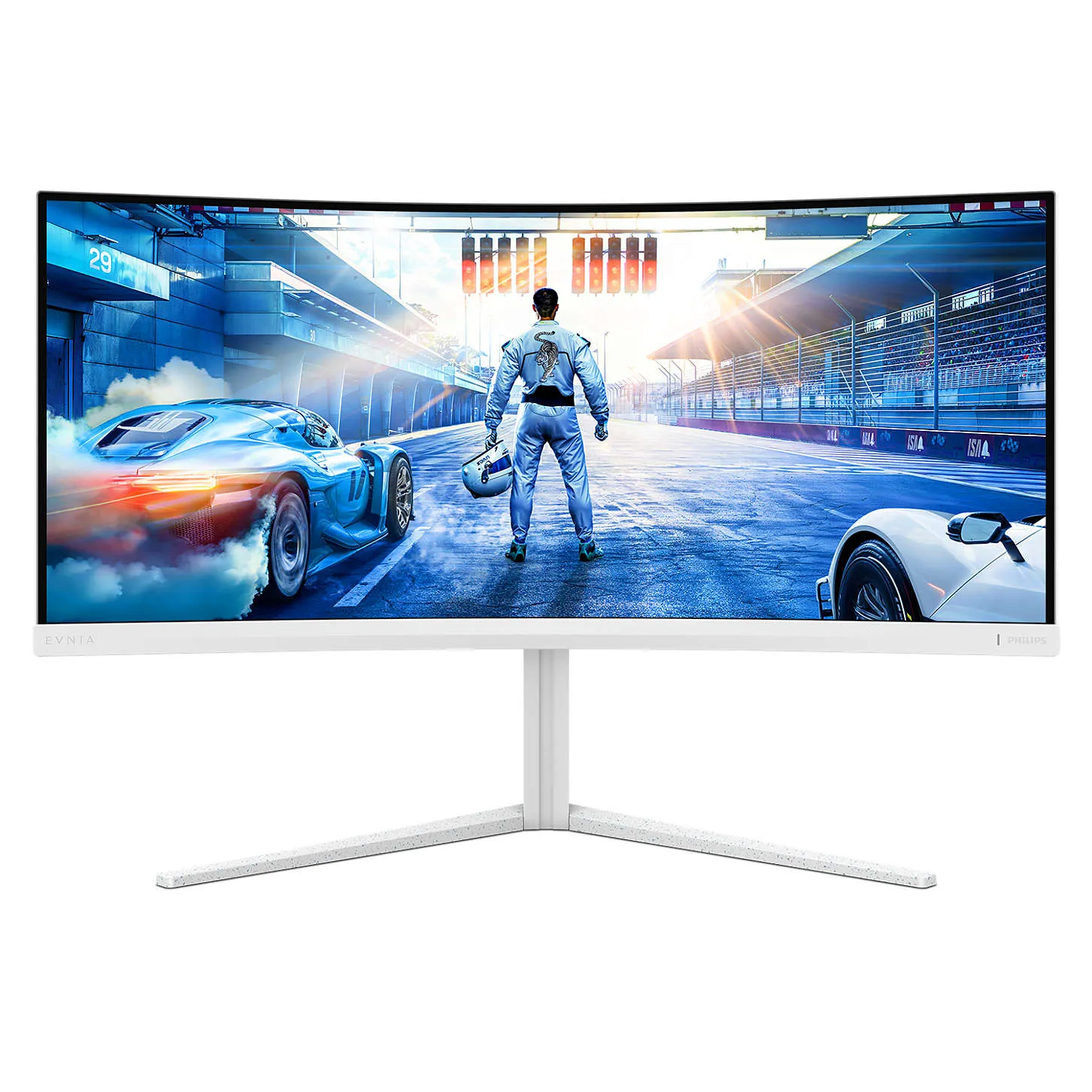 Philips Evnia 34M2C5501A 34" Curved Ultrawide Gaming Monitor, 3440x1440 180Hz, 1ms, HDR400, Ambiglow, white, photo 1