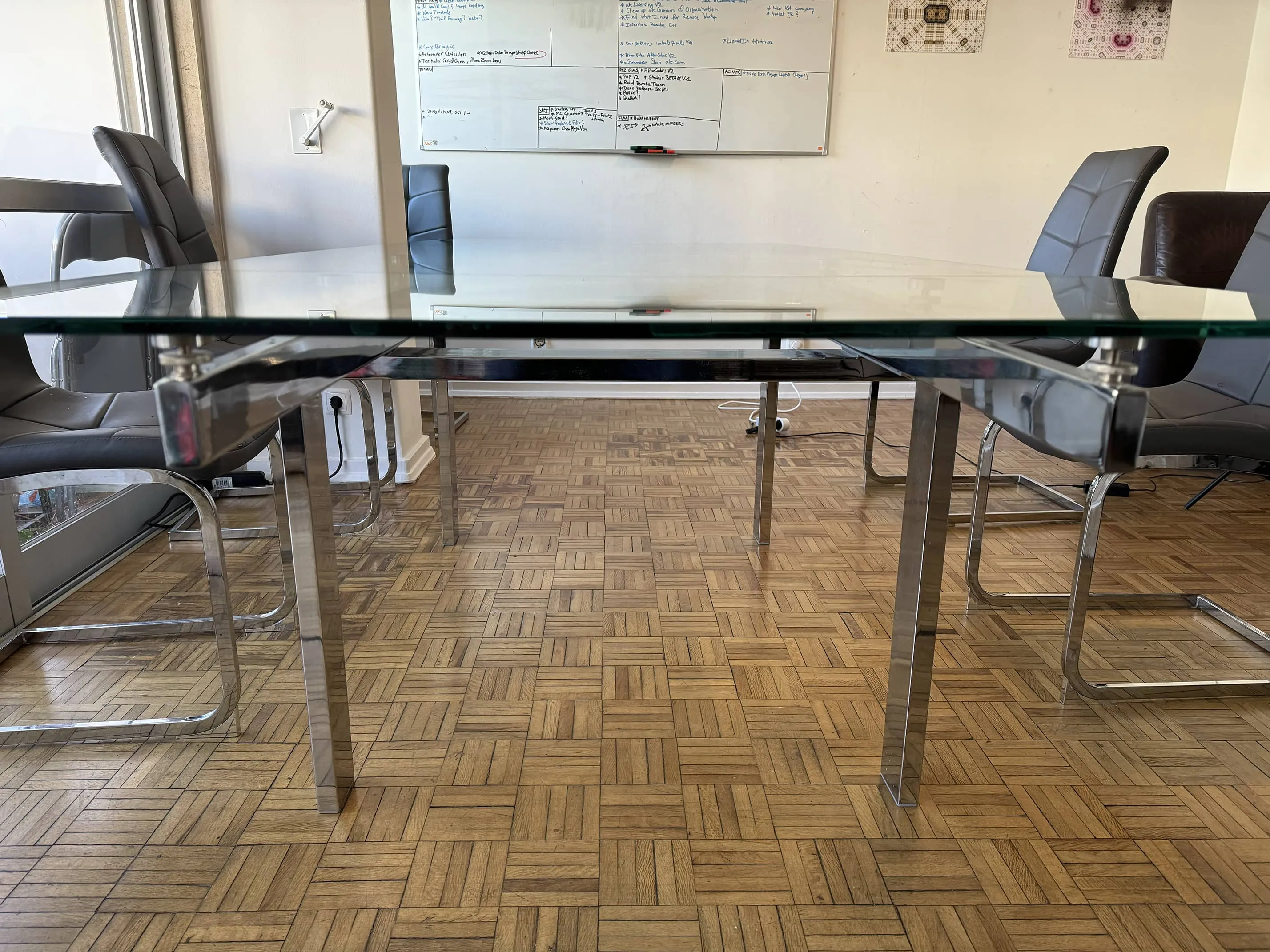 Long glass table 240 cm x 90 cm, extensible easily, photo 4