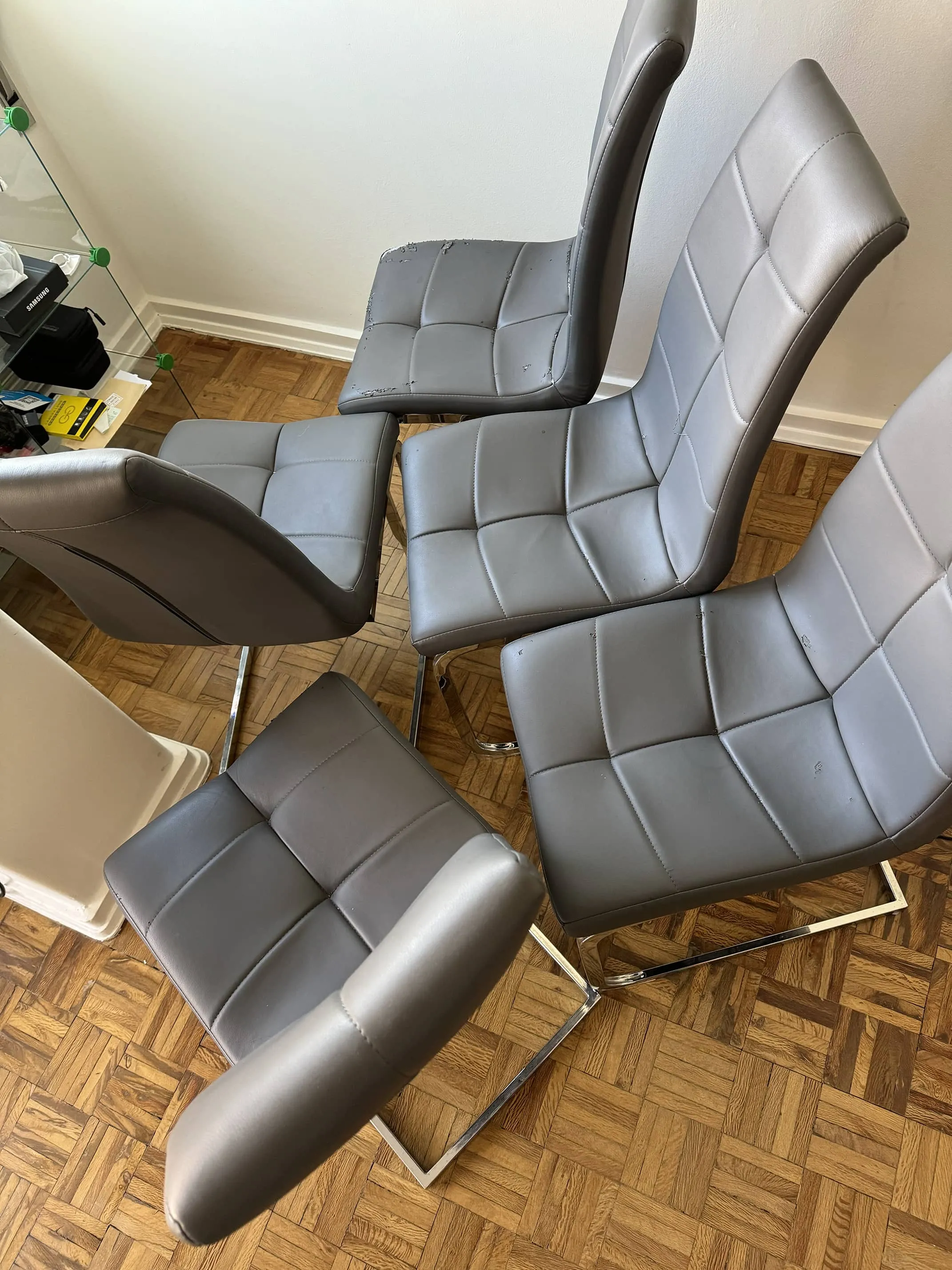 8 grey bendable chairs for glass dining table, modern look, photo 4