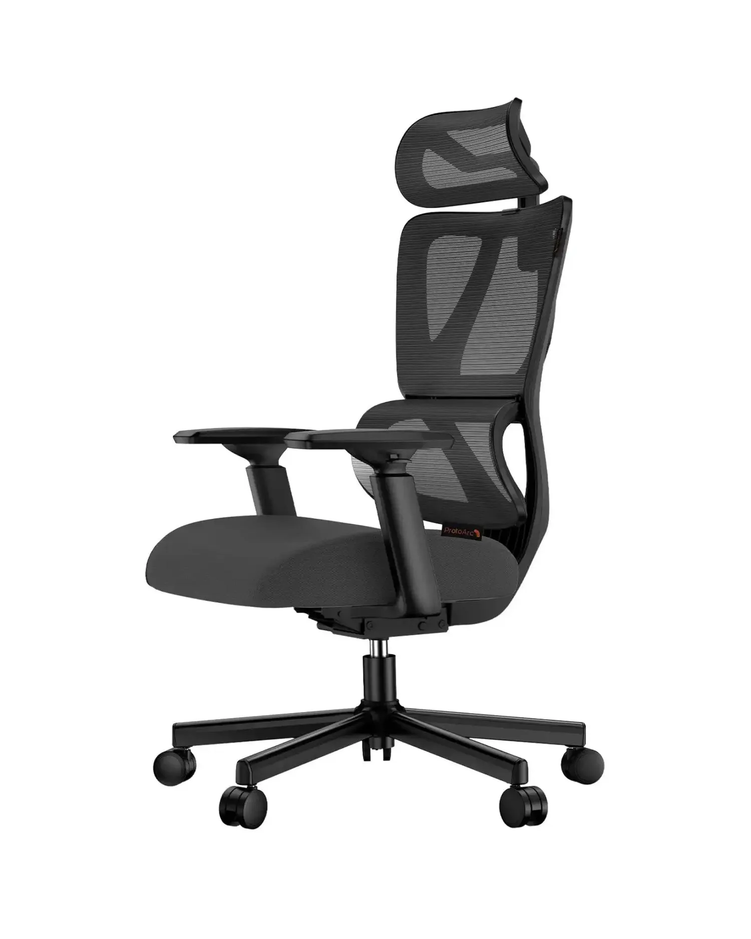 ProtoArc EC100 Ergonomic Office Chair, 10 cm spring cushion, lumbar support, adjustable headrest, black, photo 2