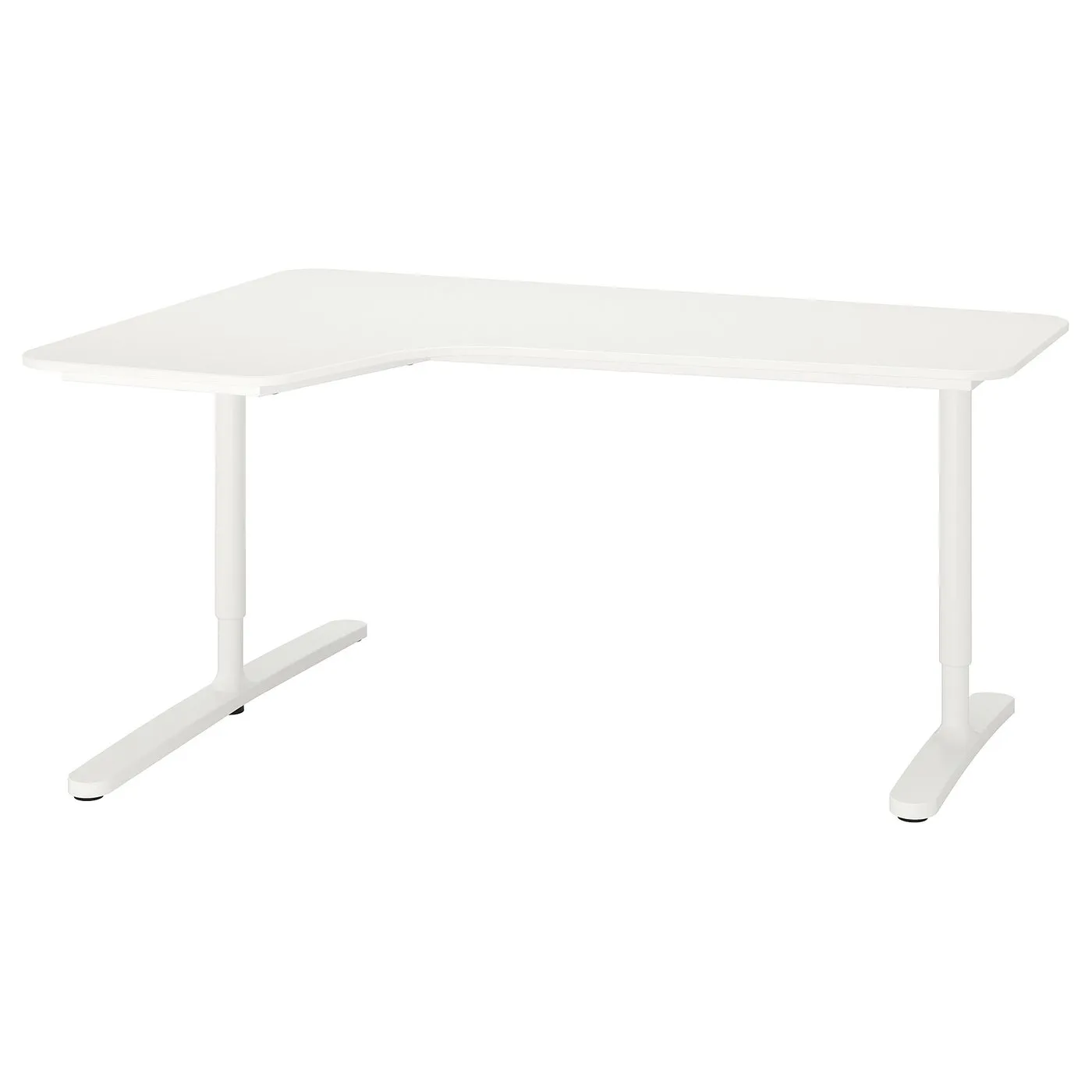 IKEA BEKANT corner desk 160 x 110 cm, white, LEFT-hand L shape, height set by hand 65 to 85 cm, a sitting desk not a standing desk, photo 2