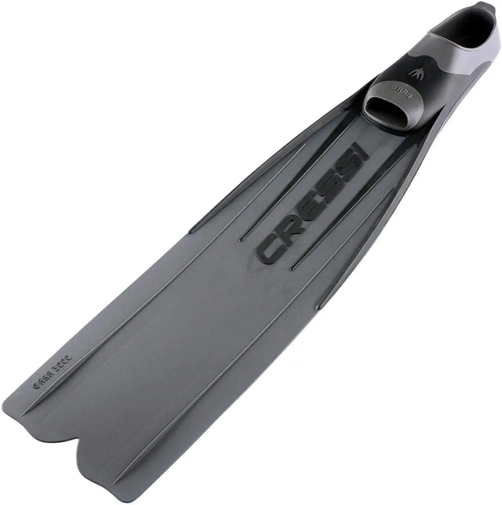 Cressi Gara 3000 LD long blade freediving fins, size EU 46/47, metallic silver, full foot pocket, 91 cm total with a 62 cm blade, made in Italy, photo 2