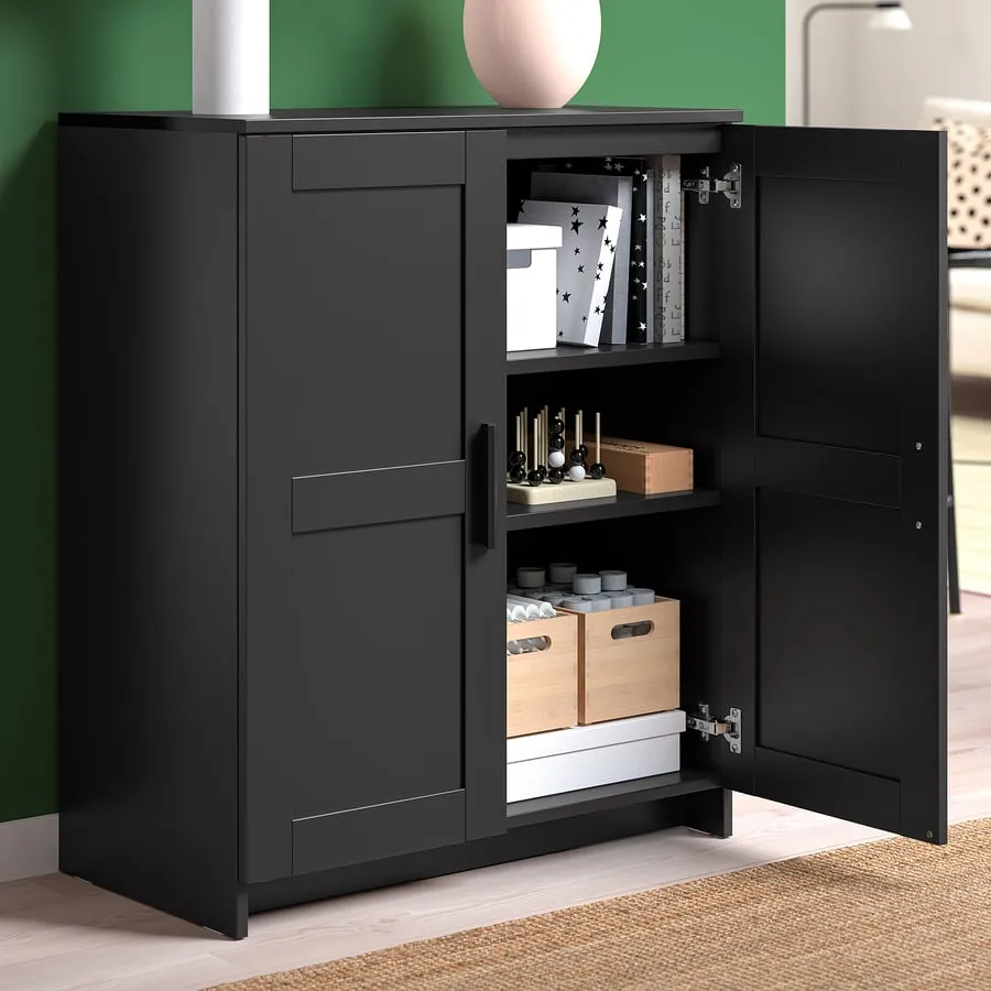 Black cabinet with doors BRIMNES Ikea, 78x95 cm, 3 available, photo 5